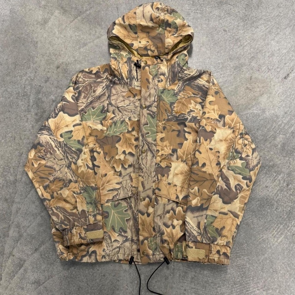 Vintage Cabela's Advantage Timber Camo Hooded Insulated Jacket USA Men's XL